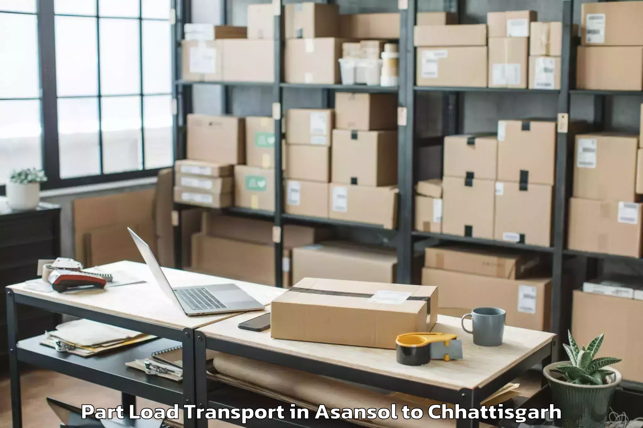 Book Your Asansol to Malkharoda Part Load Transport Today